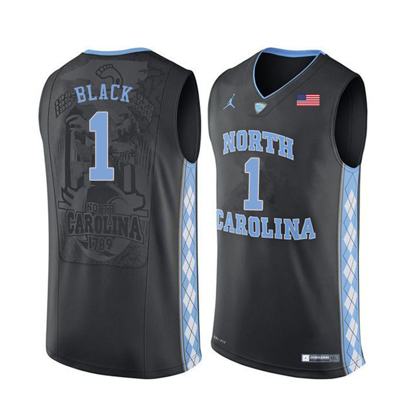 Men #1 Rechon Black North Carolina Tar Heels College Basketball Jerseys Sale-Black